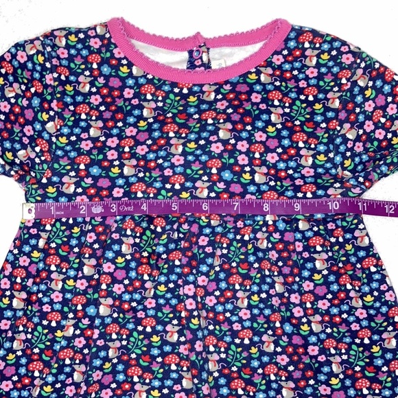 Jojo maman bebe mouse floral mushroom navy long sleeve dress 4-5 yrs - Picture 4 of 9
